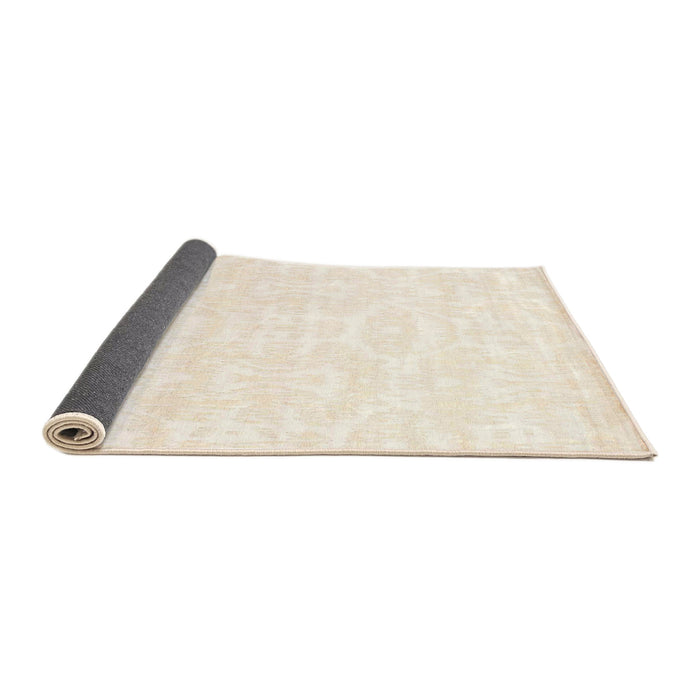 Thickness of Contemporary Blanched Almond Beige Solid Rug, con1289