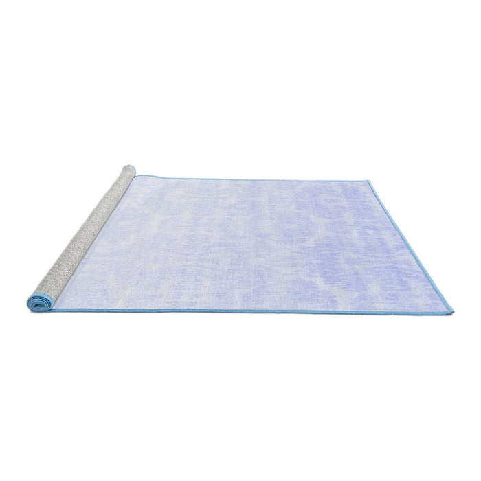Sideview of Machine Washable Solid Blue Modern Rug, wshcon1289blu