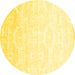 Round Solid Yellow Modern Rug, con1289yw