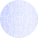 Round Solid Blue Modern Rug, con1289blu