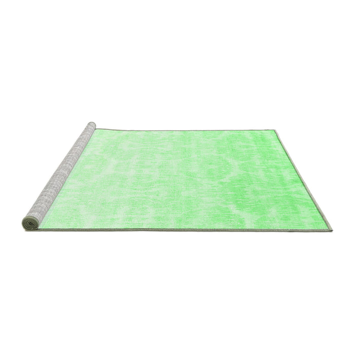 Sideview of Machine Washable Solid Emerald Green Modern Area Rugs, wshcon1289emgrn