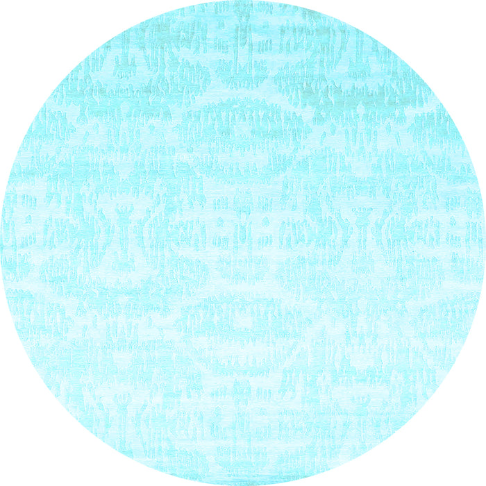 Round Solid Light Blue Modern Rug, con1289lblu