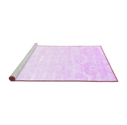 Sideview of Machine Washable Solid Purple Modern Area Rugs, wshcon1289pur