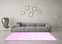 Machine Washable Solid Pink Modern Rug, wshcon1289pnk