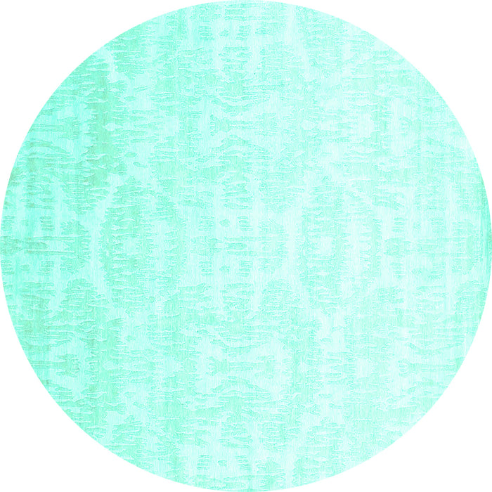 Round Solid Turquoise Modern Rug, con1289turq