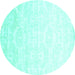 Round Solid Turquoise Modern Rug, con1289turq