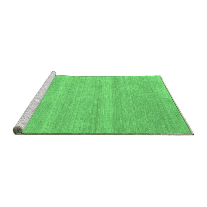 Sideview of Machine Washable Solid Emerald Green Modern Area Rugs, wshcon128emgrn