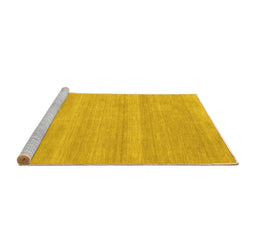 Sideview of Machine Washable Solid Yellow Modern Rug, wshcon128yw