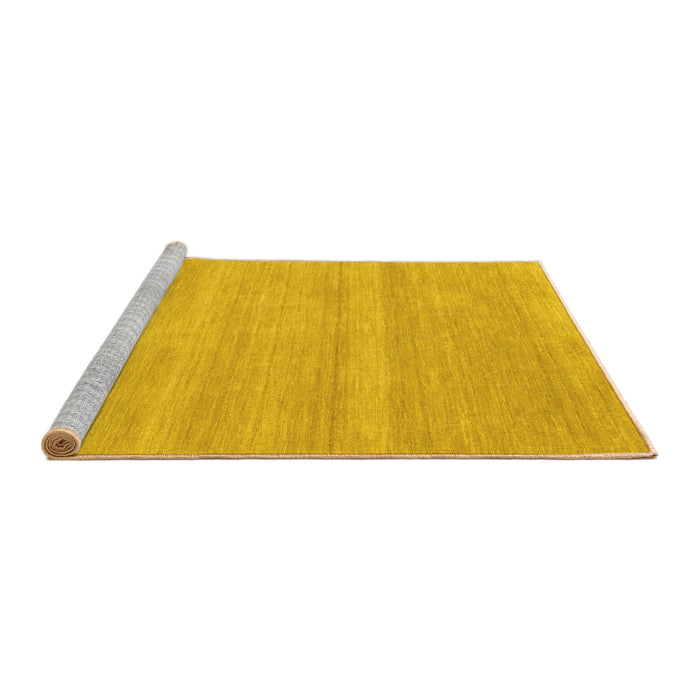 Sideview of Machine Washable Solid Yellow Modern Rug, wshcon128yw