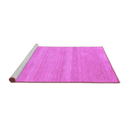 Sideview of Machine Washable Solid Purple Modern Area Rugs, wshcon128pur
