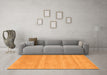 Machine Washable Solid Orange Modern Area Rugs in a Living Room, wshcon128org