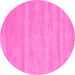 Round Solid Pink Modern Rug, con128pnk