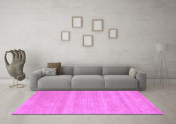Machine Washable Solid Purple Modern Area Rugs in a Living Room, wshcon128pur