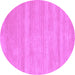 Round Solid Purple Modern Rug, con128pur