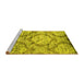 Sideview of Machine Washable Abstract Yellow Contemporary Rug, wshcon1290yw