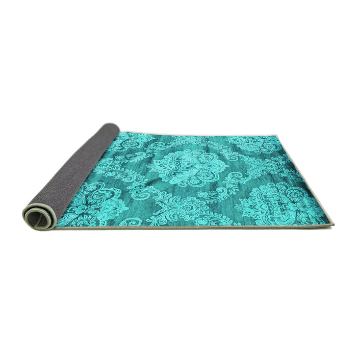 Sideview of Abstract Turquoise Contemporary Rug, con1290turq
