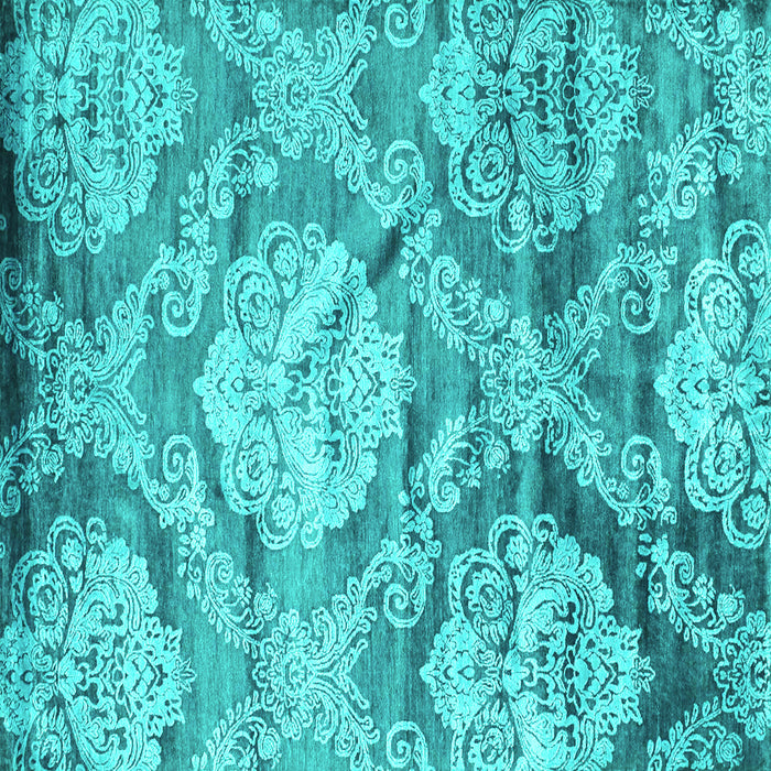 Square Abstract Turquoise Contemporary Rug, con1290turq