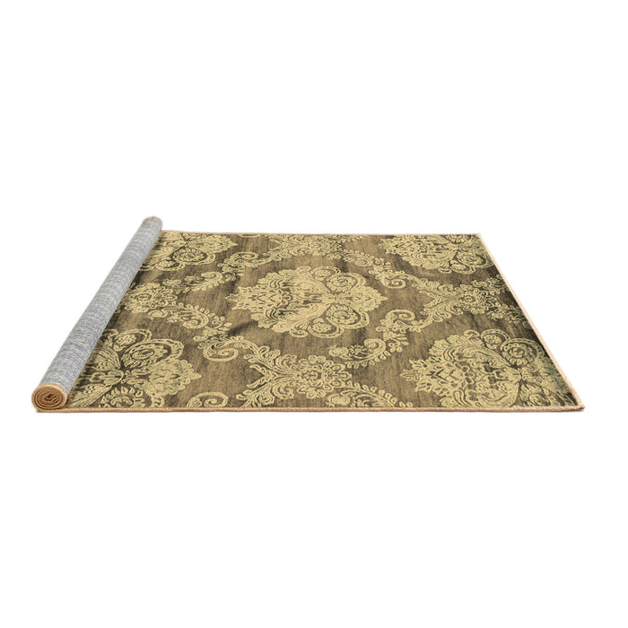 Sideview of Machine Washable Abstract Brown Contemporary Rug, wshcon1290brn