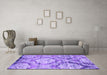 Machine Washable Abstract Purple Contemporary Area Rugs in a Living Room, wshcon1290pur