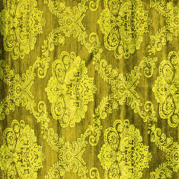 Square Machine Washable Abstract Yellow Contemporary Rug, wshcon1290yw