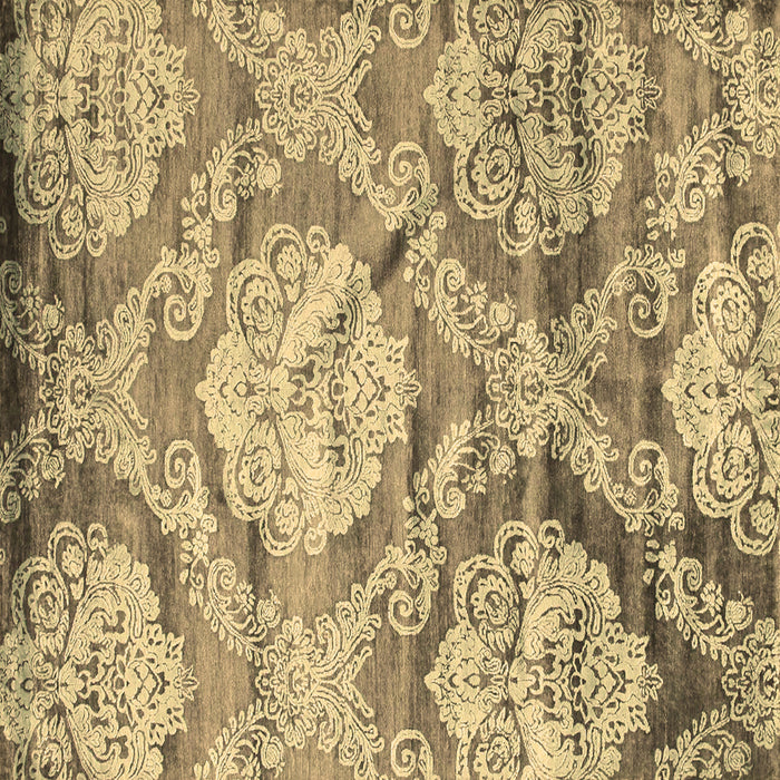 Square Machine Washable Abstract Brown Contemporary Rug, wshcon1290brn