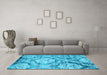 Machine Washable Abstract Light Blue Contemporary Rug in a Living Room, wshcon1290lblu