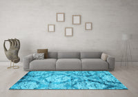 Machine Washable Abstract Light Blue Contemporary Rug, wshcon1290lblu