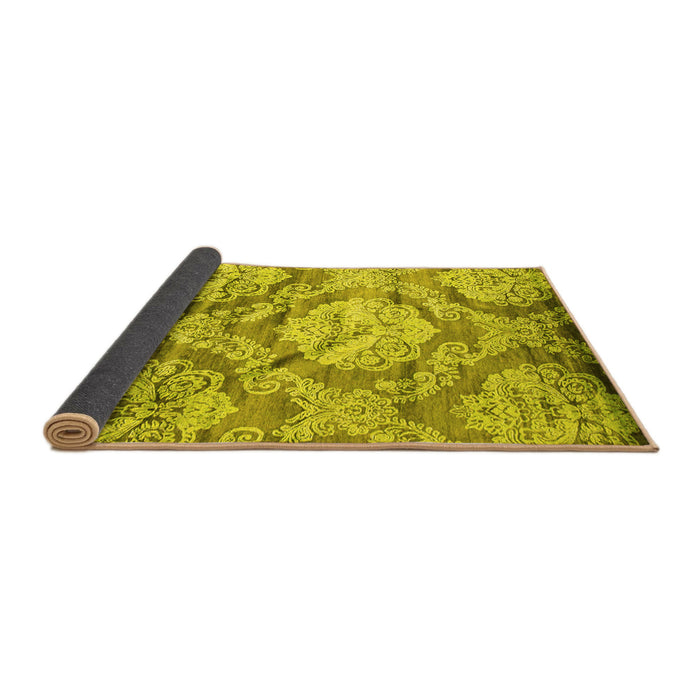 Sideview of Abstract Yellow Contemporary Rug, con1290yw
