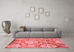 Contemporary Red Washable Rugs