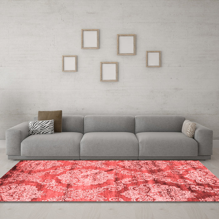 Contemporary Red Washable Rugs