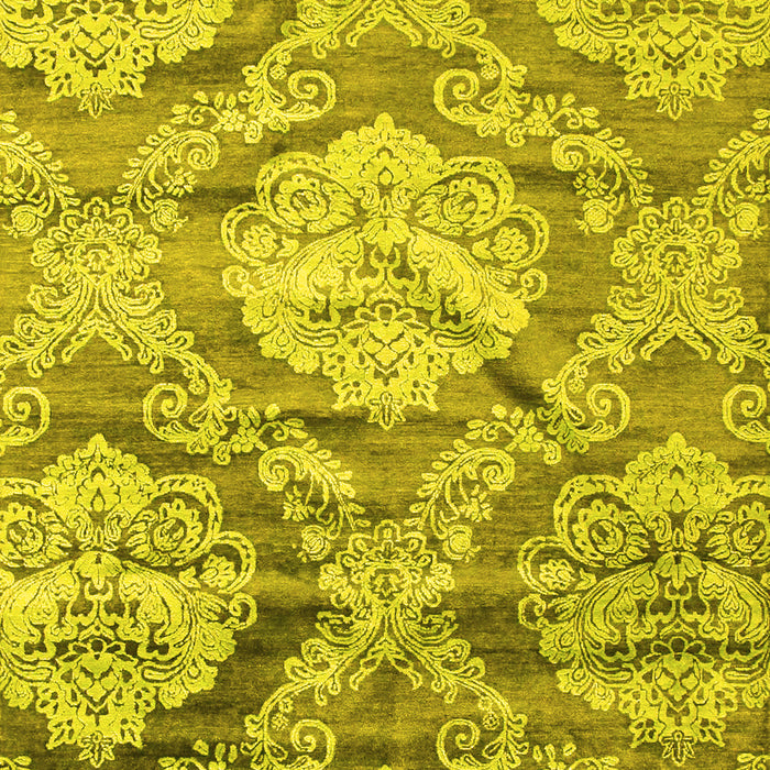 Machine Washable Abstract Yellow Contemporary Rug, wshcon1290yw
