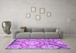 Machine Washable Abstract Pink Contemporary Rug in a Living Room, wshcon1290pnk