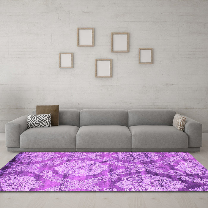 Machine Washable Abstract Pink Contemporary Rug in a Living Room, wshcon1290pnk