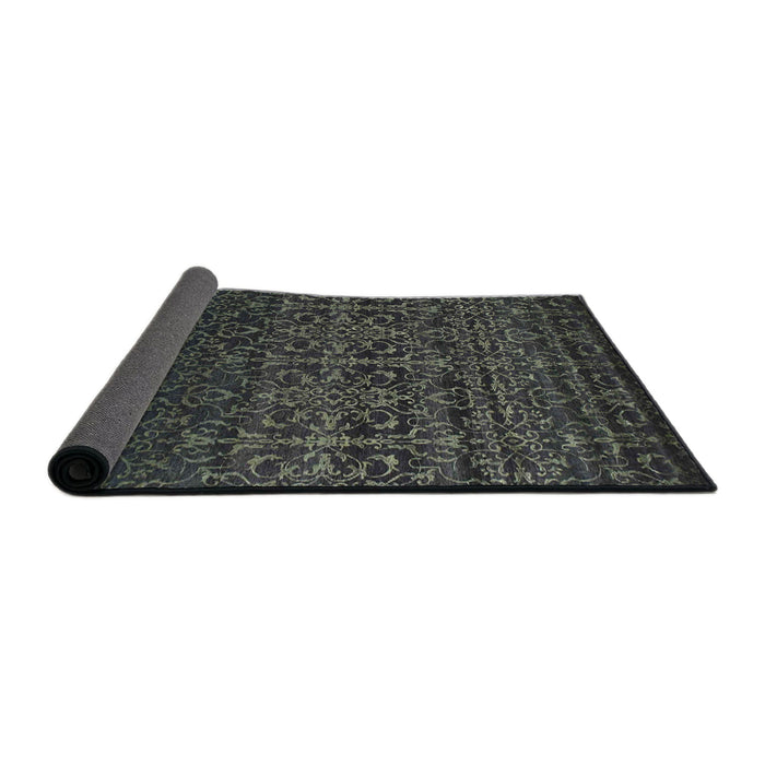 Thickness of Contemporary Charcoal Black Persian Rug, con1291