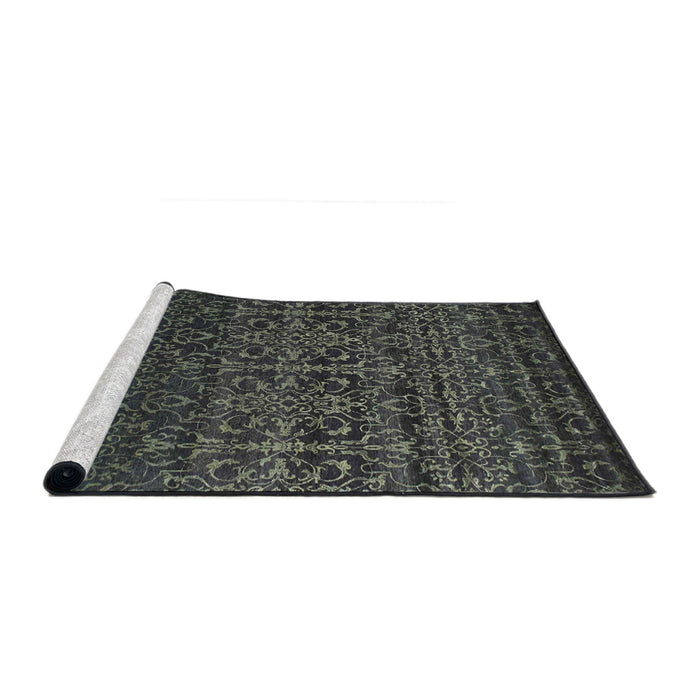 Serging Thickness of Machine Washable Contemporary Charcoal Black Rug, wshcon1291