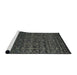 Serging Thickness of Machine Washable Contemporary Charcoal Black Rug, wshcon1291