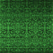 Round Machine Washable Persian Green Bohemian Area Rugs, wshcon1291grn