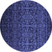 Round Persian Blue Bohemian Rug, con1291blu