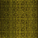 Square Machine Washable Persian Yellow Bohemian Rug, wshcon1291yw