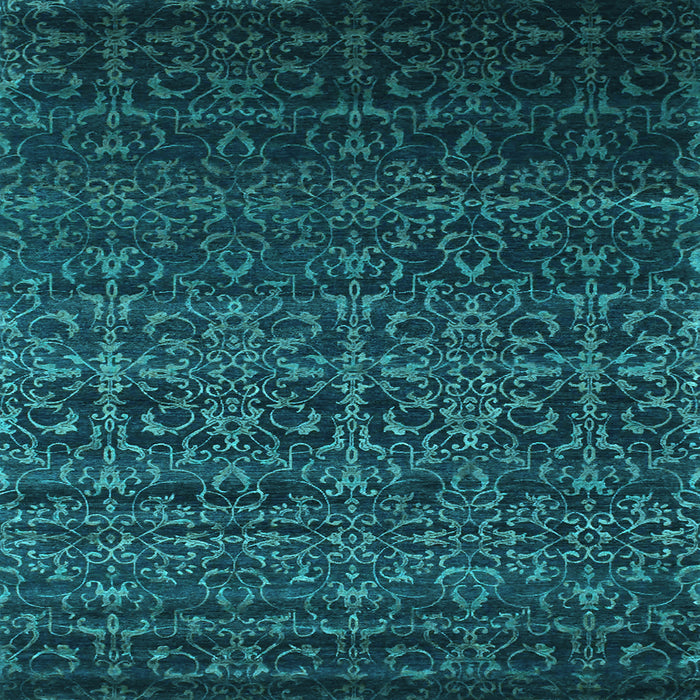 Square Machine Washable Persian Light Blue Bohemian Rug, wshcon1291lblu