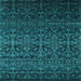 Square Machine Washable Persian Light Blue Bohemian Rug, wshcon1291lblu