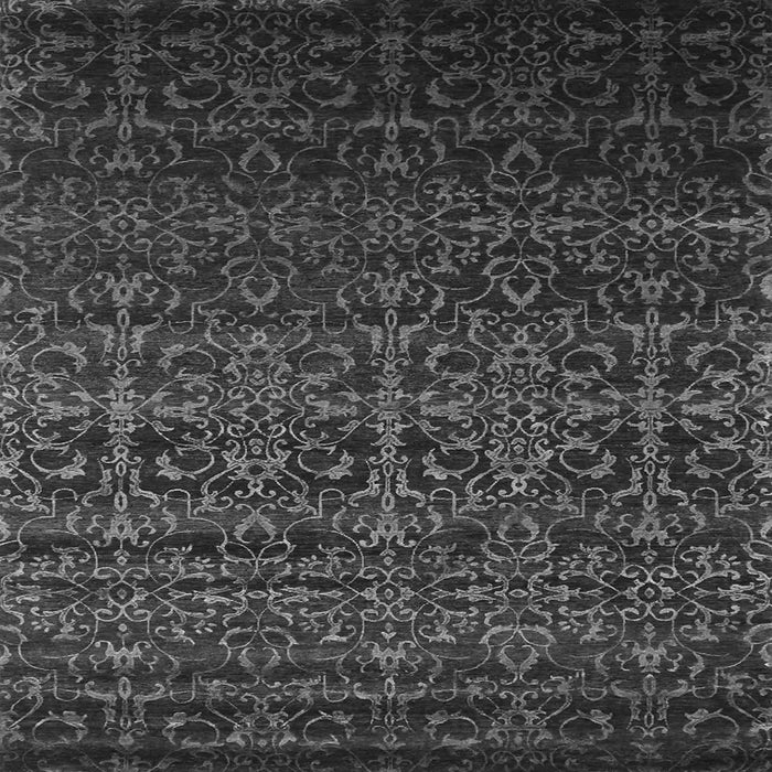 Round Machine Washable Persian Gray Bohemian Rug, wshcon1291gry