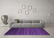 Machine Washable Persian Purple Bohemian Area Rugs in a Living Room, wshcon1291pur