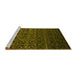 Sideview of Machine Washable Persian Yellow Bohemian Rug, wshcon1291yw