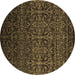 Round Persian Brown Bohemian Rug, con1291brn