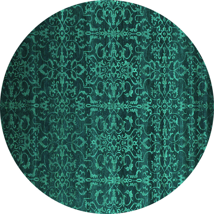 Round Persian Turquoise Bohemian Rug, con1291turq