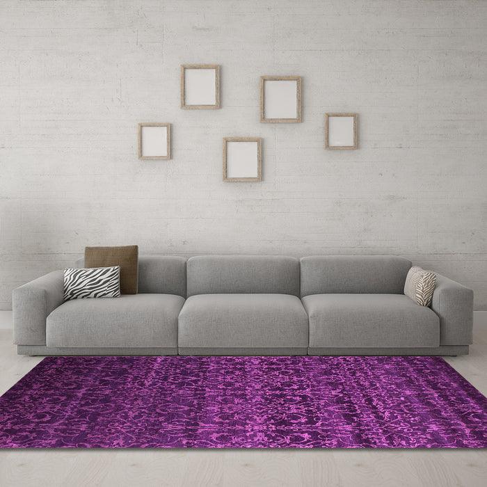 Machine Washable Persian Pink Bohemian Rug in a Living Room, wshcon1291pnk