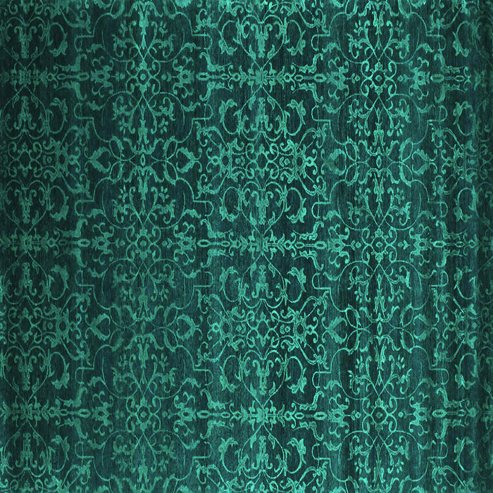 Square Machine Washable Persian Turquoise Bohemian Area Rugs, wshcon1291turq