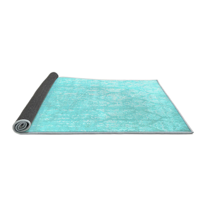 Sideview of Solid Light Blue Modern Rug, con1292lblu