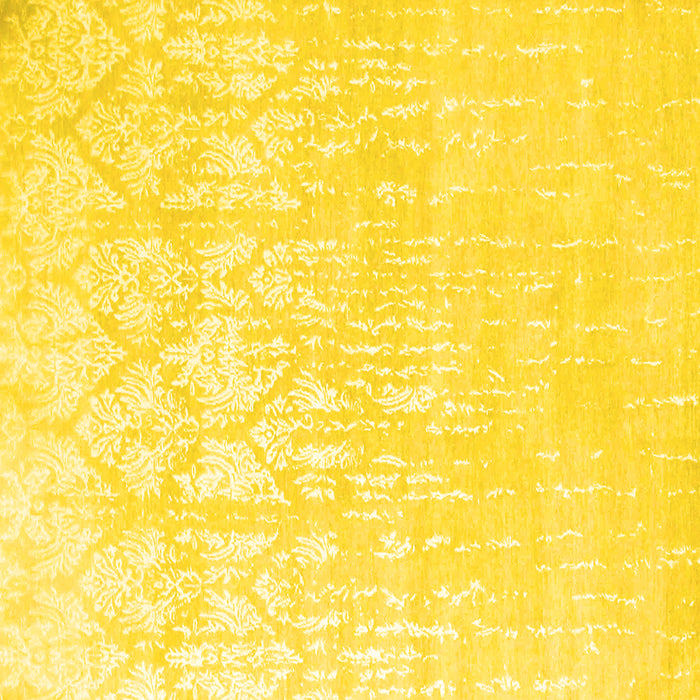 Square Solid Yellow Modern Rug, con1292yw